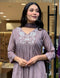 Chinon Embroidered Kurta Pant Dupatta Set