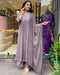 Chinon Embroidered Kurta Pant Dupatta Set