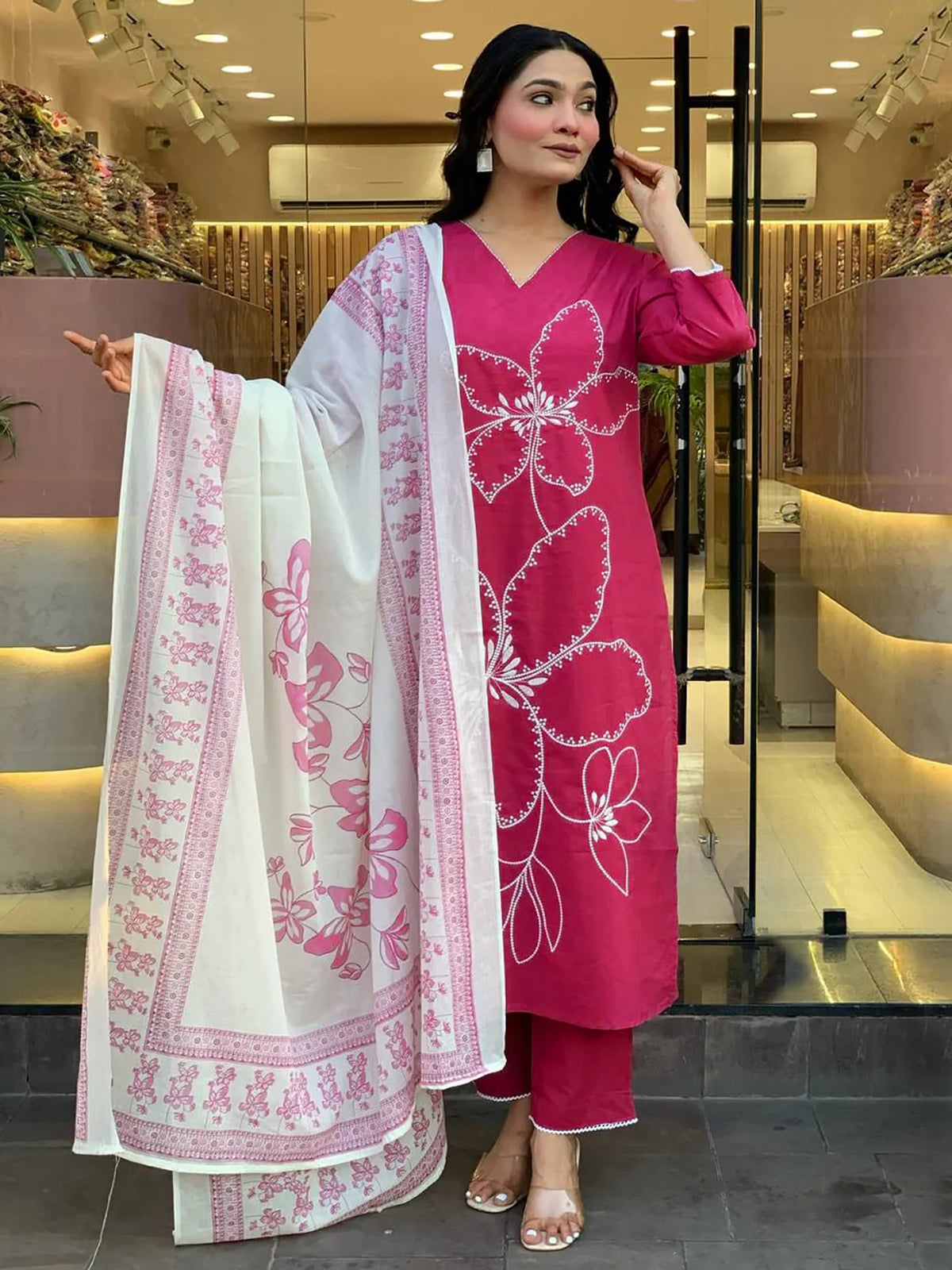 Tesla Kurta Chanderi Dupatta Set