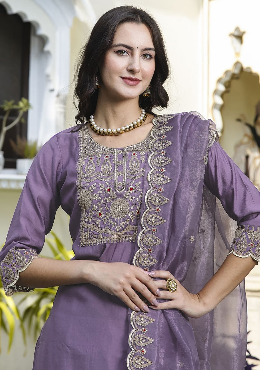 Organza Kurta Pant Dupatta Set