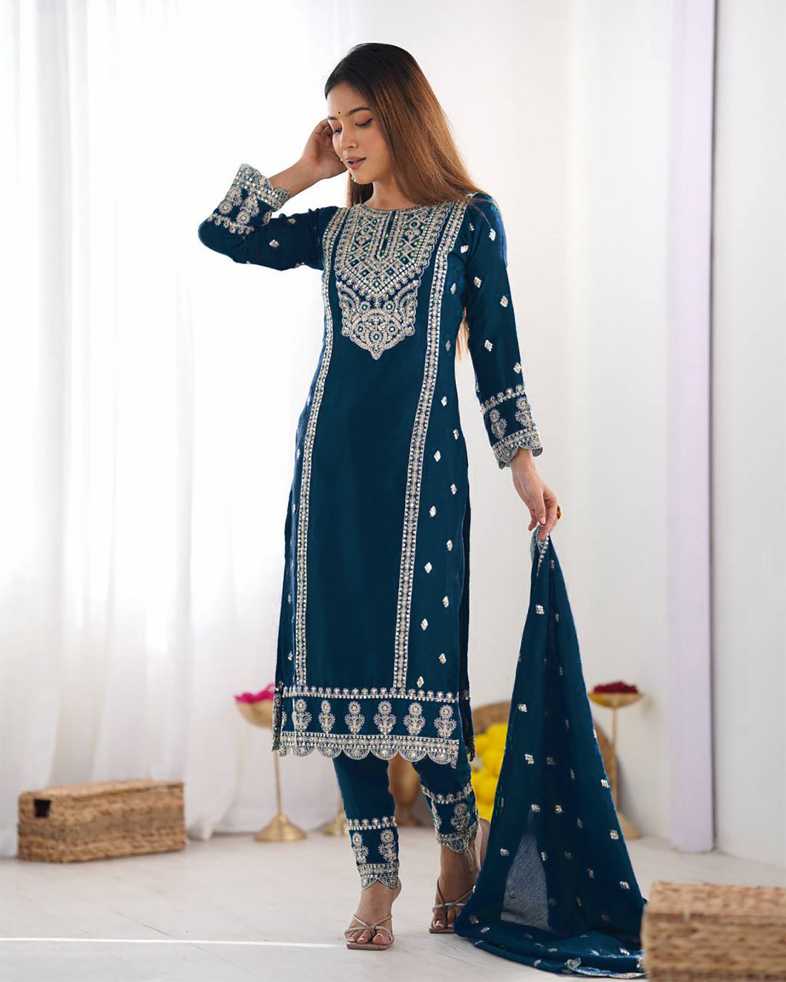 Graceful Silk Kurta Dupatta Set