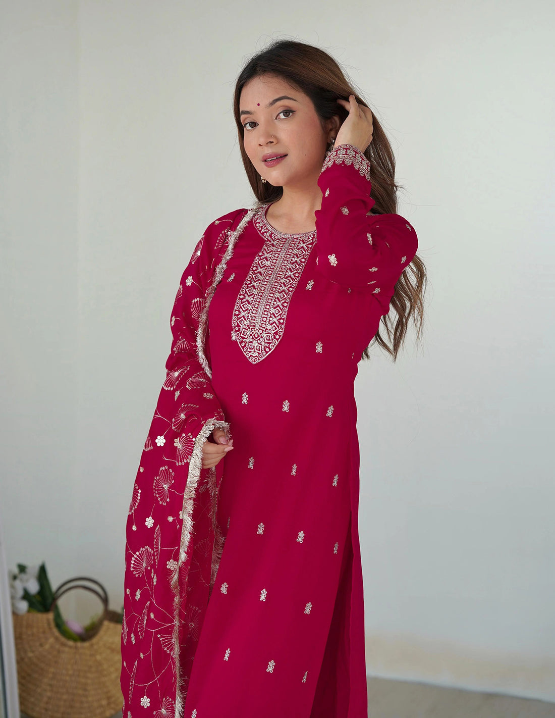 Georgette Embroidered Kurta Pant Dupatta Set