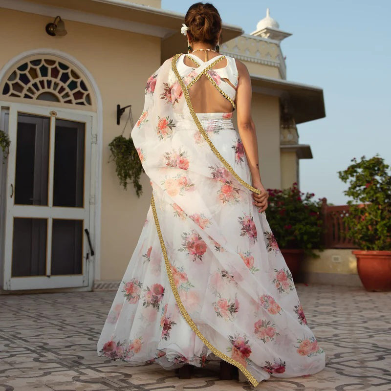 Traditional Semi Stitched Lehenga Choli Set