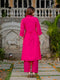 Premium quality in rani color viscose fabric with floral Lucknowi work with Aline top bottom