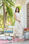 Pure Khadi Sleeveless Suit Set with Contrast Embroidery Work – Top & Bottom