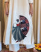 Pure Khadi Linen Straight-Cut Kurta with Lady Motif & Neck/Sleeve Embroidery – Stitched Pant Set