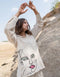 Latest Pure Khadi Full Sleeve Co-ord Set with Artistic Face Embroidery