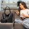 Tote Black Handbag Bag for Woman with Messenger Bag and Wallet in PU Leather with Strap