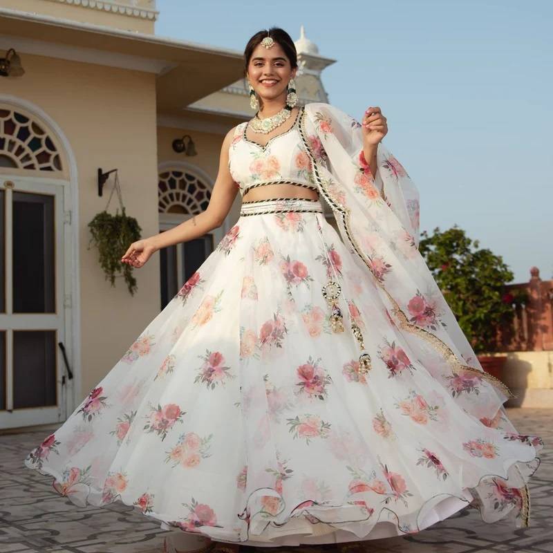 Traditional Semi Stitched Lehenga Choli Set