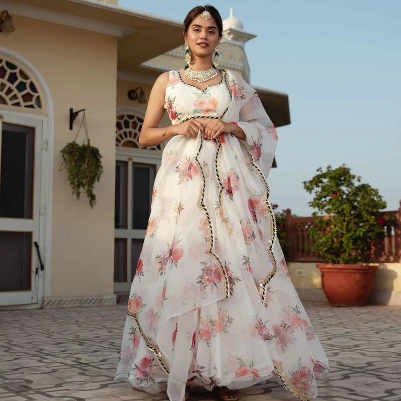 Traditional Semi Stitched Lehenga Choli Set