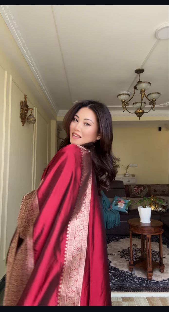 Designer Jacquard Weaving Suit with Dupatta & Bracelet