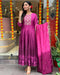 Regal Grace: Anarkali Flared Silk Kurta Pant Dupatta Set