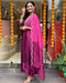 Regal Grace: Anarkali Flared Silk Kurta Pant Dupatta Set