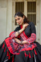 White Cotton Navratri Chaniya Choli with Mirror & Gota Patti Work
