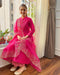 Pure Cotton Kurta-Pant Set with Embroidered Organza Dupatta