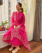 Pure Cotton Kurta-Pant Set with Embroidered Organza Dupatta
