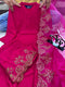 Pure Cotton Kurta-Pant Set with Embroidered Organza Dupatta