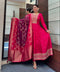 Timeless Grace: Anarkali Flared Silk Kurta Pant Dupatta Set