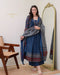Elegant Blue: MAL Cotton Kurta Plazo with Handwork Neck & Dupatta Set