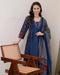 Elegant Blue: MAL Cotton Kurta Plazo with Handwork Neck & Dupatta Set