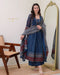 Elegant Blue: MAL Cotton Kurta Plazo with Handwork Neck & Dupatta Set