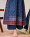 Elegant Blue: MAL Cotton Kurta Plazo with Handwork Neck & Dupatta Set