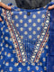 Elegant Blue: MAL Cotton Kurta Plazo with Handwork Neck & Dupatta Set