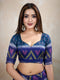 Festive Wear Blue & Green Ikat Printed Chanderi Saree for Weddings