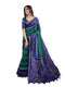 Festive Wear Blue & Green Ikat Printed Chanderi Saree for Weddings