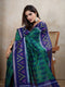 Festive Wear Blue & Green Ikat Printed Chanderi Saree for Weddings
