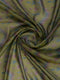Olive Green & Blue Ikat Printed Chanderi Saree with Contrast Border