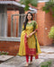 Elegant Kanchi Cotton Suit Set with South Cultural Design & Hand Zari Jacquard Dupatta