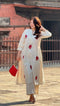 Charming Gulab: Embroidered Chanderi Top & Pant Suit Set