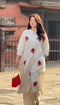 Charming Gulab: Embroidered Chanderi Top & Pant Suit Set