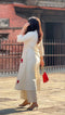 Charming Gulab: Embroidered Chanderi Top & Pant Suit Set