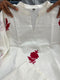 Charming Gulab: Embroidered Chanderi Top & Pant Suit Set