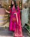 Heavy Suit Set with Intricate Embroidery & Zari Weaving – Matching Pant & Jacquard Dupatta