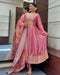 Royal Blossom: Anarkali Flared Silk Kurta Pant Dupatta Set