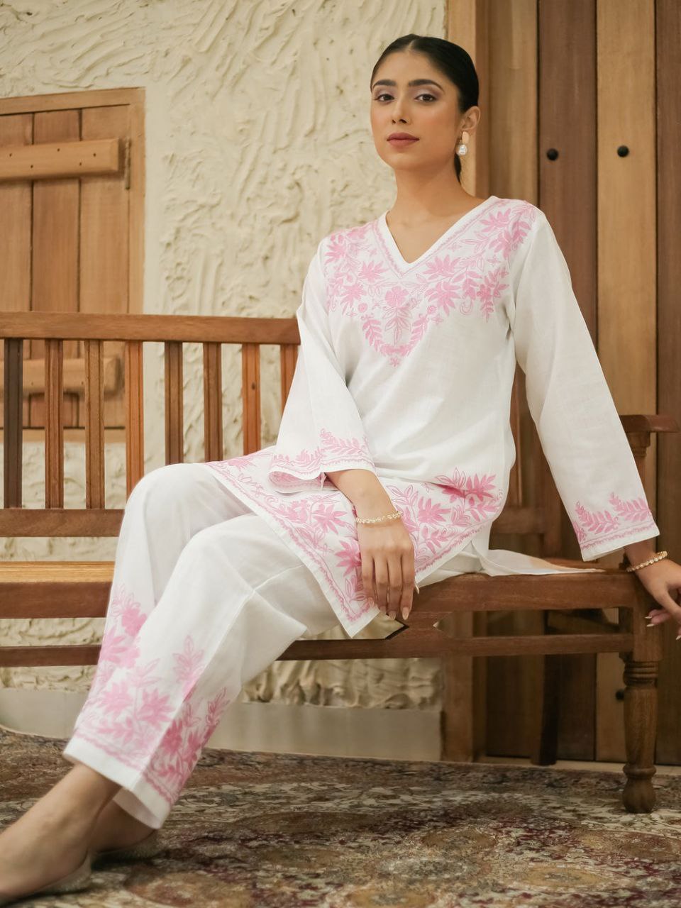 Elegant Threads: New Design Lilan Full Embroidery Straight Kurta Set