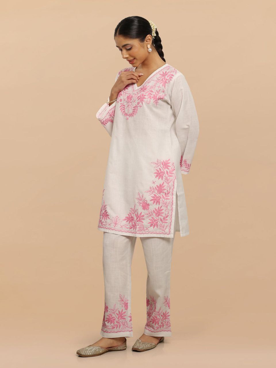 Elegant Threads: New Design Lilan Full Embroidery Straight Kurta Set