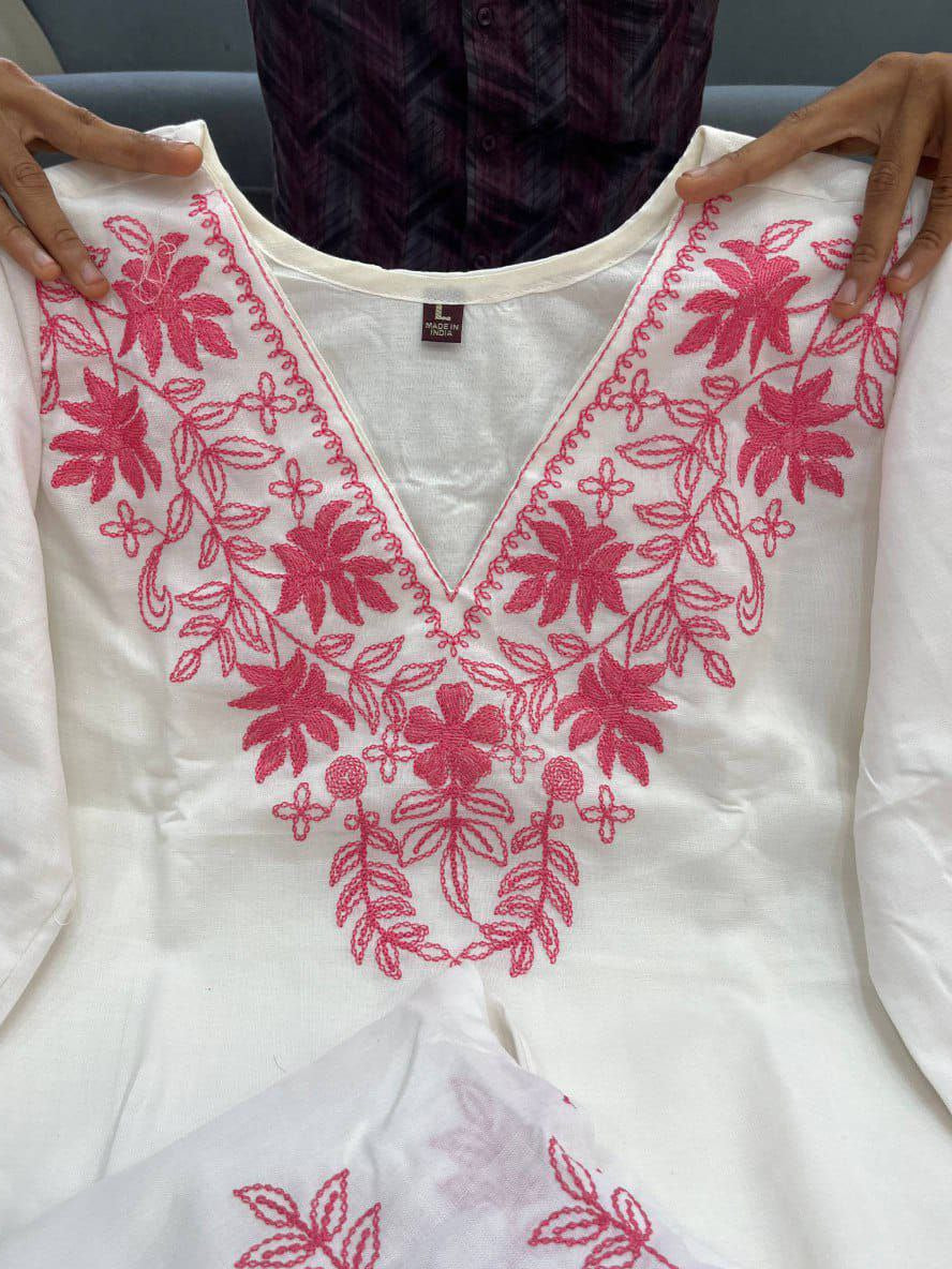Elegant Threads: New Design Lilan Full Embroidery Straight Kurta Set