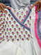 Elegant Pink: MAL Cotton Handwork Kurta Pant Dupatta Set