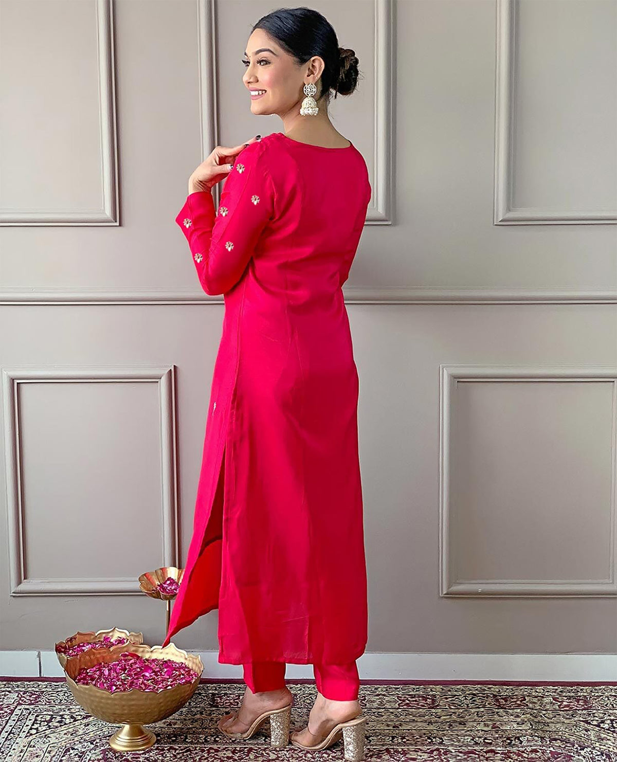 Pure Silk Kurta, Pant & Dupatta Set for Women