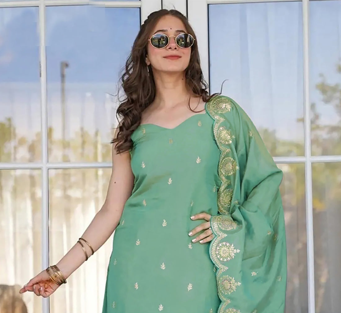 Classic Art Silk Kurta Pant Dupatta Set for Women